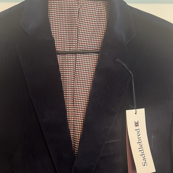 Blue saddlebred corduroy jacket 40L - Picture 2 of 4